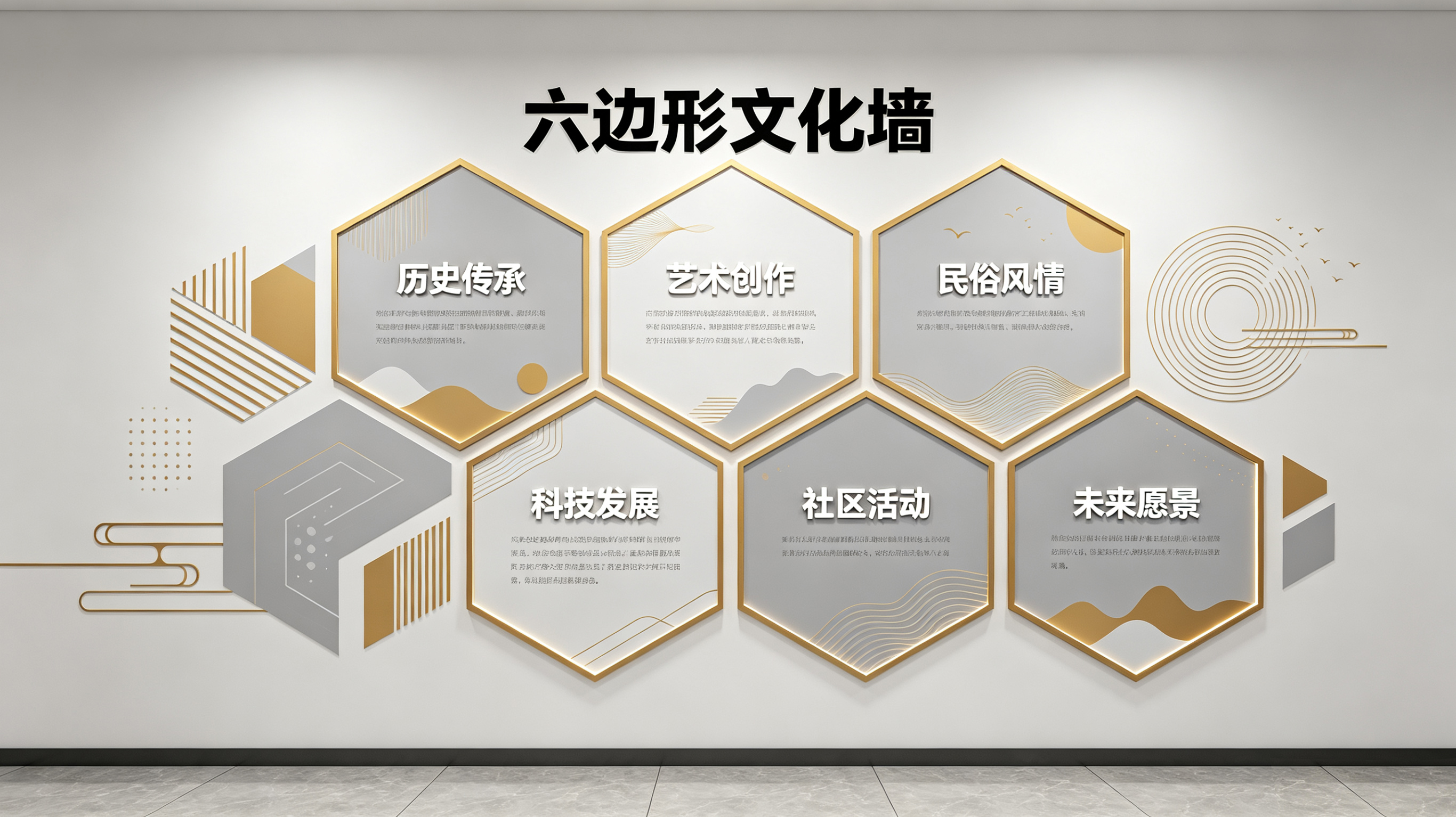 昆明企业文化墙 | 六边形信息美学